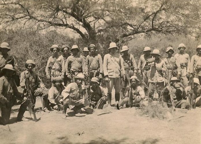 Soldados paraguayos luego de la batalla de Campo Vía
